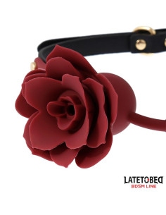 Silikonowy knebel z różą Latetobed — regulowany 47–56 cm 2