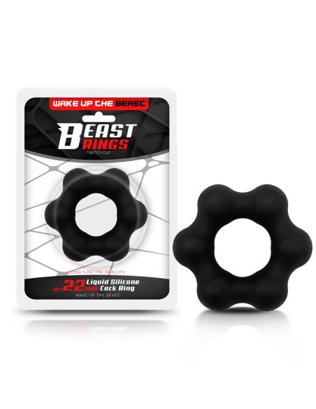 BEAST RINGS Cock Ring Liquid Silicone 2,2 cm — czarny