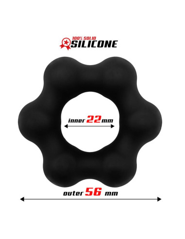 BEAST RINGS Cock Ring Liquid Silicone 2,2 cm — czarny