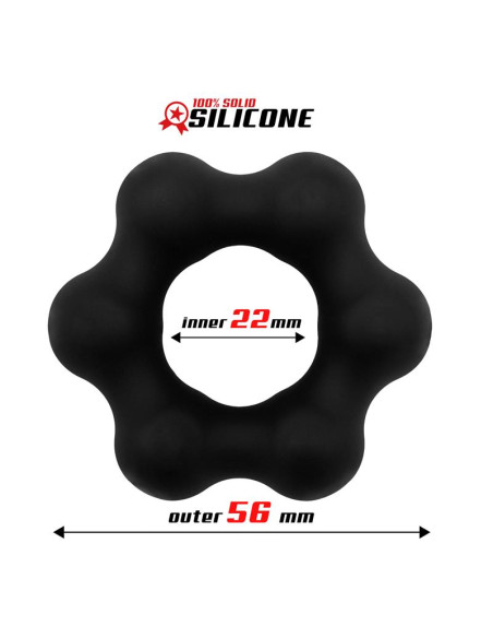 BEAST RINGS Cock Ring Liquid Silicone 2,2 cm — czarny