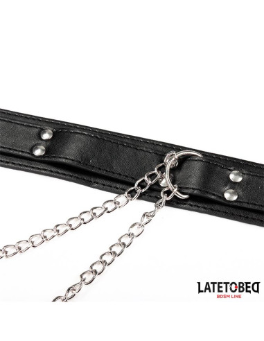 LATETOBED Collar z zaciskami na sutki — elegancka obroża BDSM