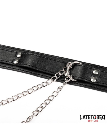 LATETOBED Collar z zaciskami na sutki — elegancka obroża BDSM