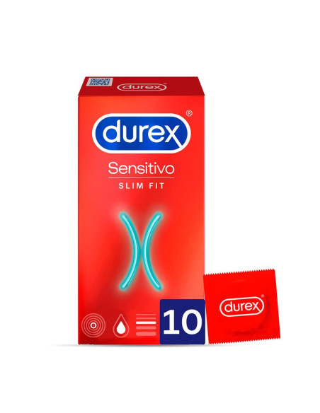 Durex Sensitivo Slim Fit 10 — cienkie prezerwatywy 52,5 mm