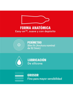 Durex Sensitivo Slim Fit 10 — cienkie prezerwatywy 52,5 mm 2