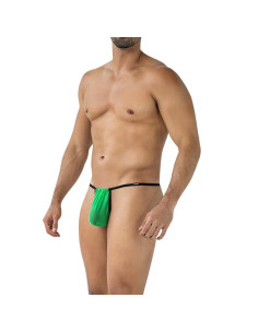 CUT4MEN Fluo Pouch V-String zielony — regulowany męski string