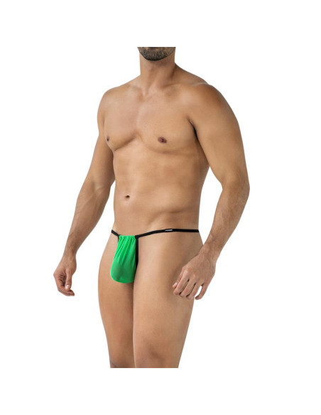 CUT4MEN Fluo Pouch V-String zielony — regulowany męski string