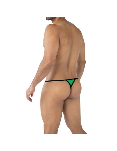 CUT4MEN Fluo Pouch V-String zielony — regulowany męski string