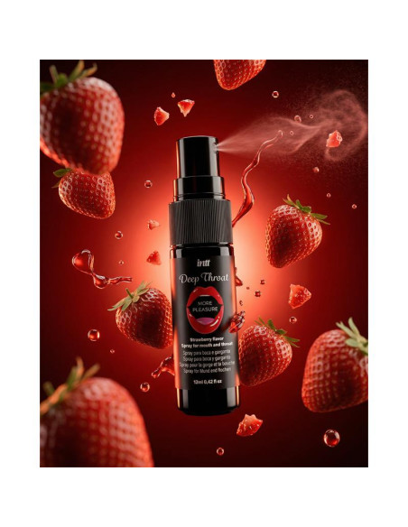 INTT Deep Throat Spray truskawkowy 12 ml — dyskretny spray do ust