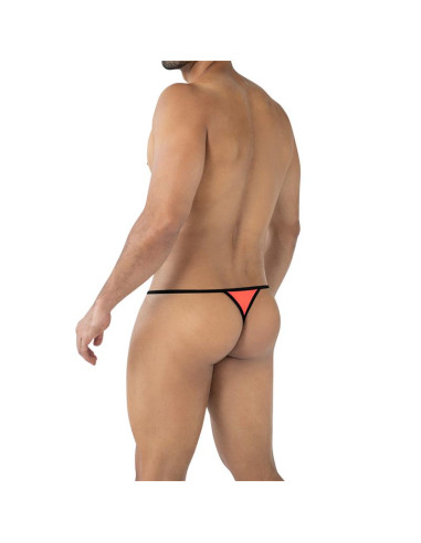 CUT4MEN Fluo Pouch V-String Tangerine – regulowany string męski