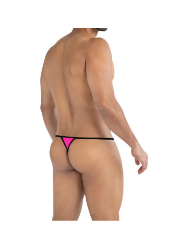 CUT4MEN Fluo Pouch V-String Hot Pink – regulowany męski string