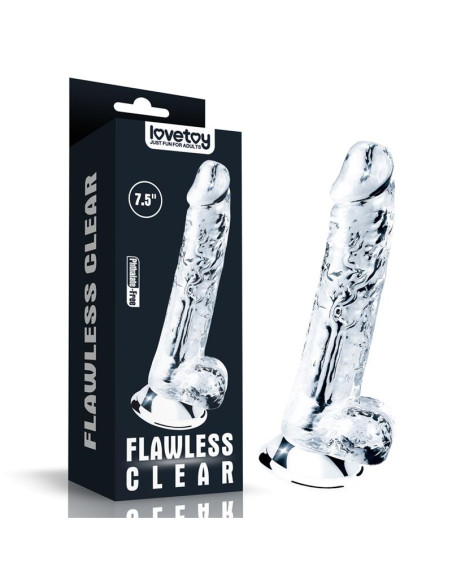 LOVETOY Flawless Clear 7.5 – przezroczyste dildo 19 cm