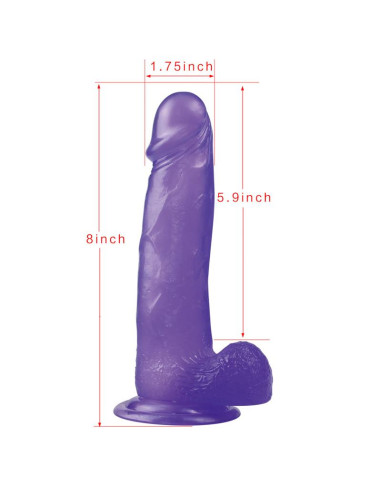 LOVETOY Dildo Jelly Studs 8 – fioletowe 20 cm
