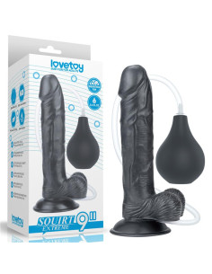 Lovetoy Dildo Squirting 10 Black — realistyczne dildo z przyssawką
