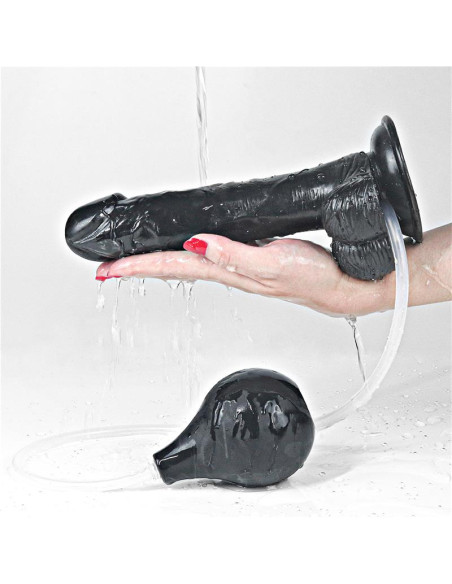 Lovetoy Dildo Squirting 9 Black – eleganckie dildo z funkcją squirting