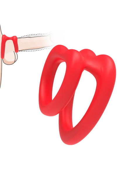 Urban Sky Double Penis Ring — podwójny pierścień silikonowy