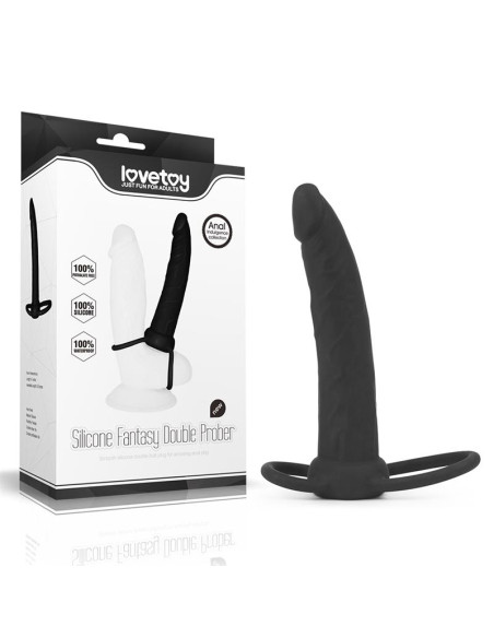 Lovetoy Double Prober Black — podwójny korek silikonowy