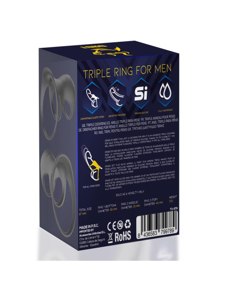 MINOTHOR Driade Triple Ring silikonowy ring dla mężczyzn