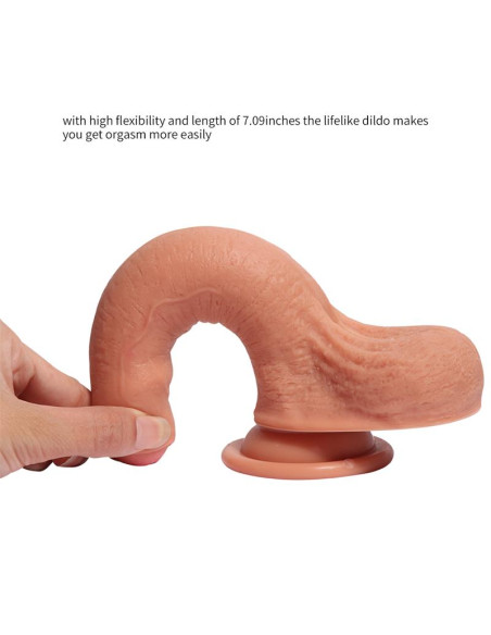 SHEQU Azazel — realistyczne dildo z podwójnym silikonem 18 cm