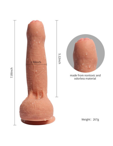 SHEQU Azazel — realistyczne dildo z podwójnym silikonem 18 cm