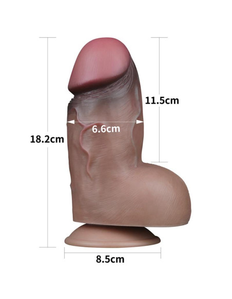 Lovetoy silikonowe dildo 18,2 cm – podwójna warstwa, USB