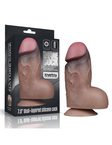 Lovetoy silikonowe dildo 18,2 cm – podwójna warstwa, USB