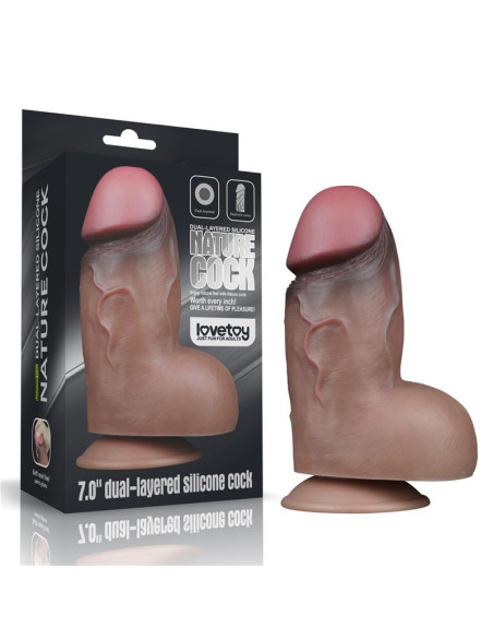 Lovetoy silikonowe dildo 18,2 cm – podwójna warstwa, USB