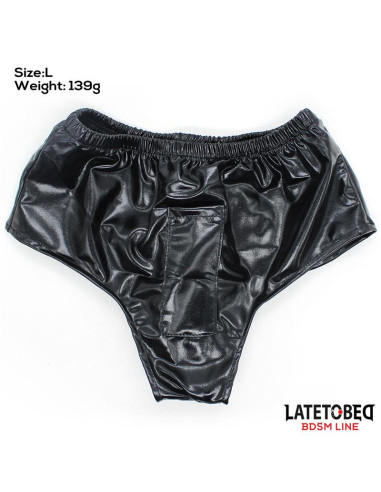 Majtki z wibrującym dildem LATETOBED – elastyczne, one size