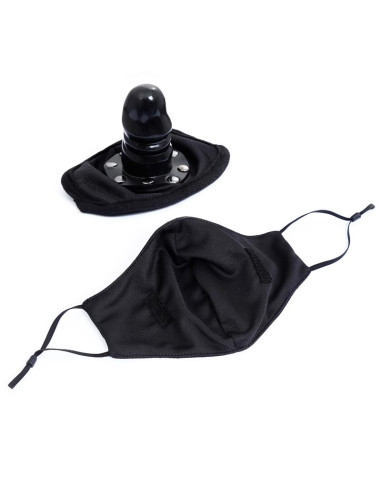 Maska LATETOBED z odpinanym gagiem — elegancka maska BDSM