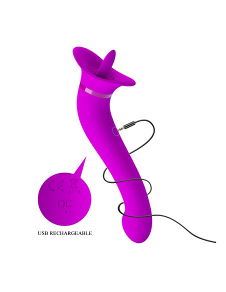 PrettyLove Faust — masażer z lizaniem i wibracją, USB