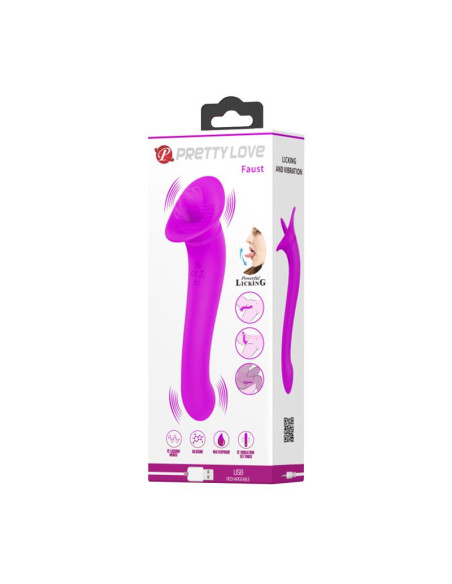 PrettyLove Faust — masażer z lizaniem i wibracją, USB
