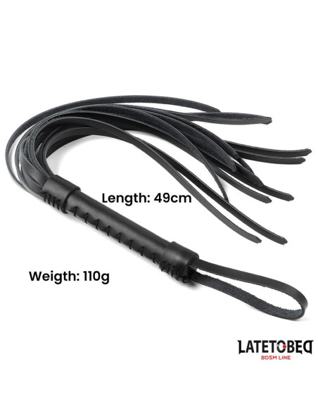 LATETOBED Flogger skórzany 50 cm — elegancki akcesorium BDSM
