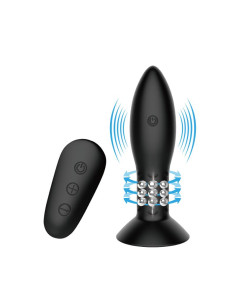 MR PLAY korek analny z wibracją i rotacją — elegancki, ładowalny