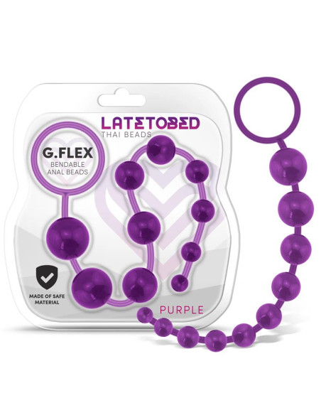 LATETOBED G.Flex - gięte kulki analne fioletowe