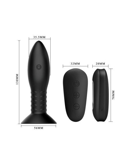 MR PLAY korek analny z wibracją i rotacją — elegancki, ładowalny