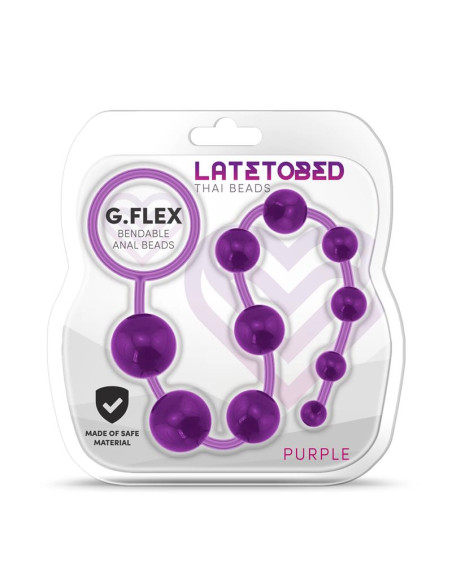 LATETOBED G.Flex - gięte kulki analne fioletowe