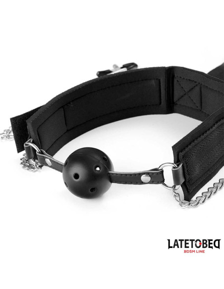 LATETOBED Gag z kajdankami — elegancki zestaw BDSM