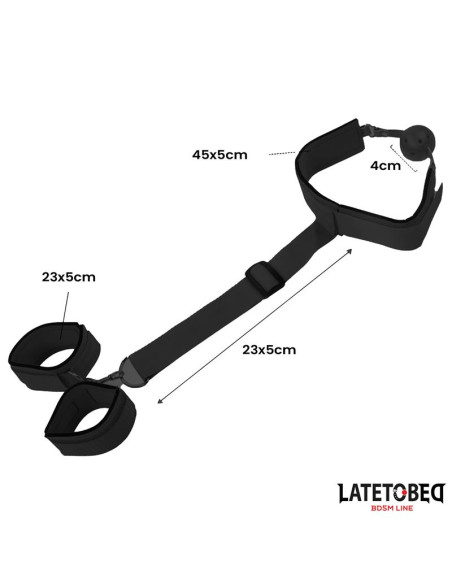 LATETOBED Gag z kajdankami — elegancki zestaw BDSM