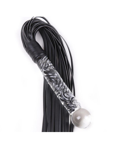 Glass Handle Flogger 70 cm — Latetobed BDSM Line