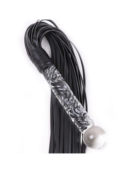 Glass Handle Flogger 70 cm — Latetobed BDSM Line