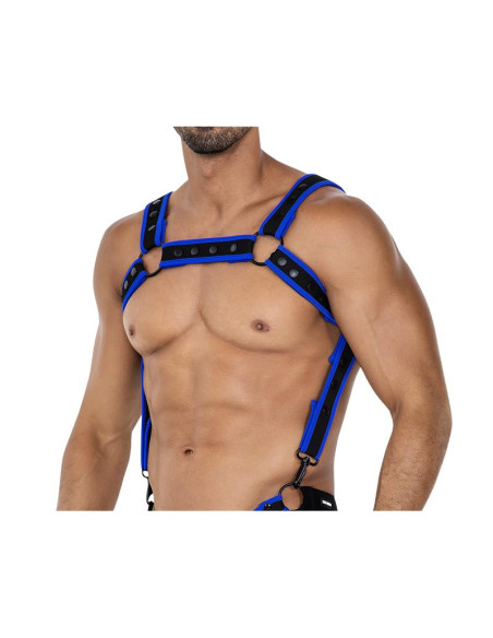 CUT4MEN Neo Chest Harness — Neon Electric Blue | Vibrans