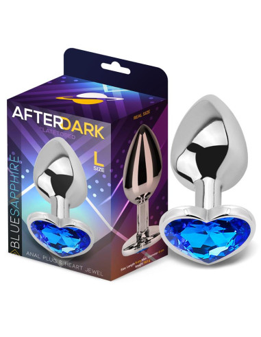 Afterdark korek analny z kryształkiem L – Blue Sapphire