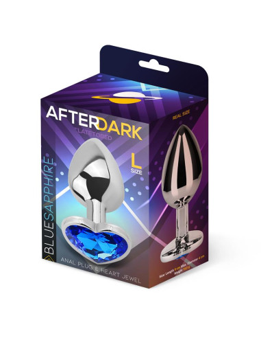 Afterdark korek analny z kryształkiem L – Blue Sapphire