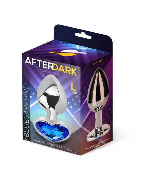 Afterdark korek analny z kryształkiem L – Blue Sapphire