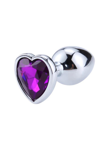 Afterdark korek analny Heart Shaped S — lawendowy