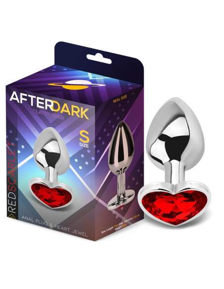 Afterdark korek analny S z kryształkiem – czerwony