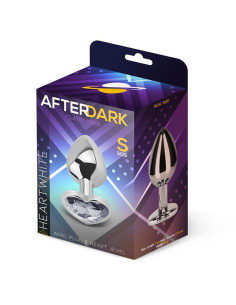 Afterdark korek analny S z kryształkiem — biały, elegancki 2
