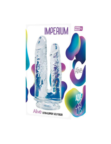 Alive Imperium Double Dildo Jelly Clear — przezroczyste double dildo
