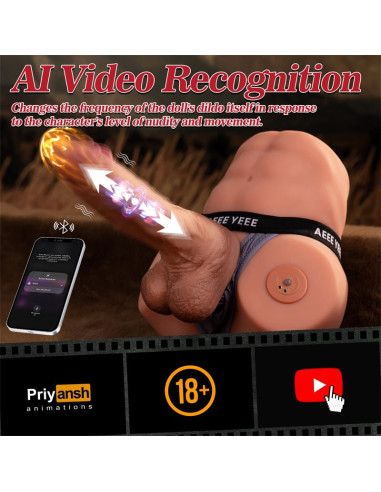 XISE Jonah półtułowie z odłączalnym dildo — sterowanie APP