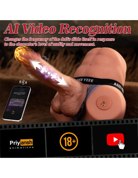XISE Jonah półtułowie z odłączalnym dildo — sterowanie APP