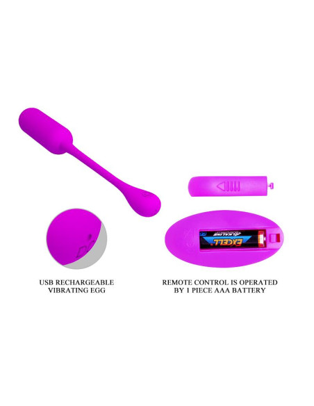 PRETTYLOVE Lechies – wibrujące jajeczko z pilotem USB